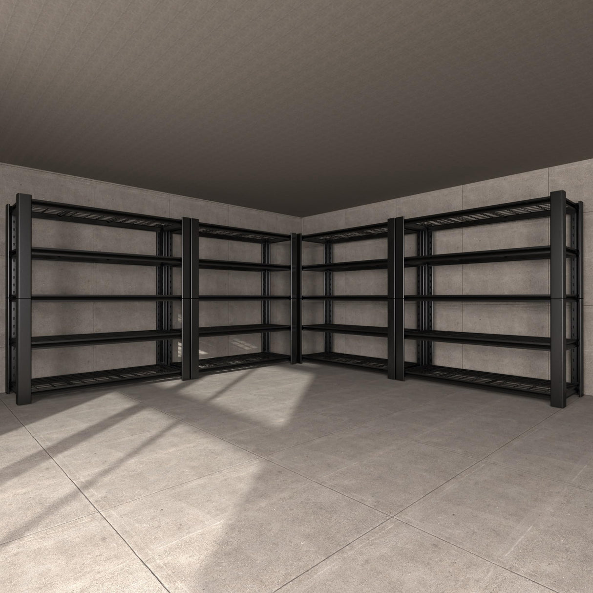 Nexvrtau 5-Tier Garage Shelving Heavy Duty, 3000 LBS Capacity Metal Storage Rack 76" H x 60" W x 24" D, Adjustable Shelves Unit for Garage, Warehouse, Basement, Pantry, Workshop.4 Pack Nexvrtau