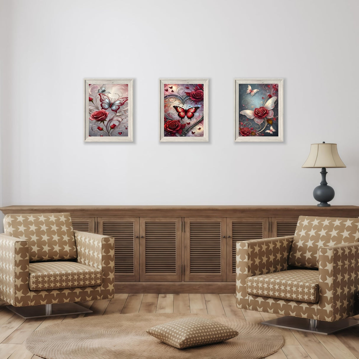 3PCS 5D Diamond Art Kits for Adults Beginners,Flower Butterfly DIY Full Round Drill Diamond Painting Kits, Paint by Diamonds Dots Gem Art Crystal Easy,Home Wall Decor 12X12 Inch Acelii