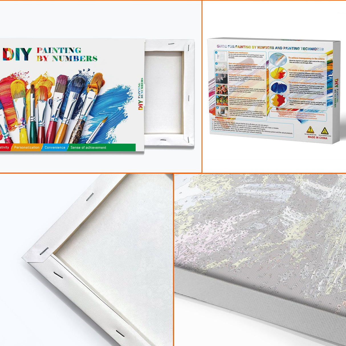 JOOZ Paint by Numbers Kit for Adults with Frame, Landscape Paint by Number with Easel, Mountain Waterfall Paint by Number Canvas, DIY Landscape Oil Painting Kit for Home Wall Decor 8x12 Inch JOOZ