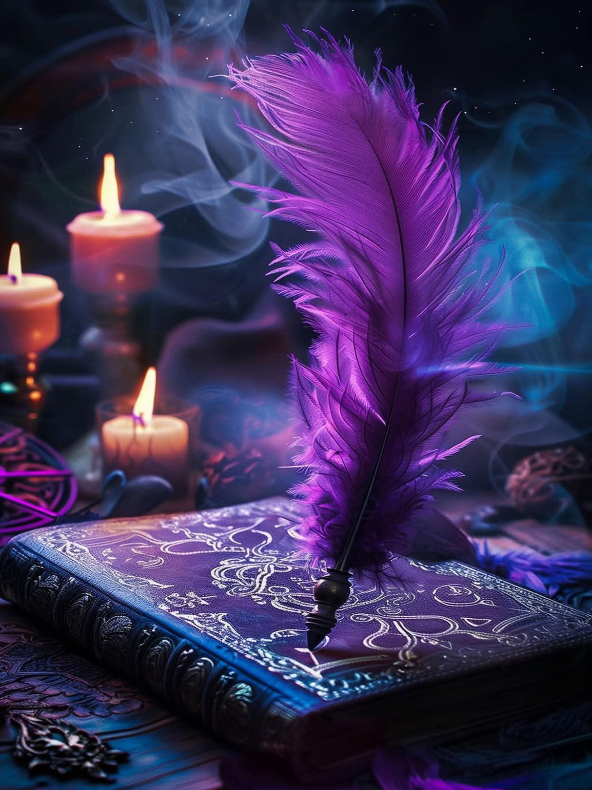 Zythron Diamond Art Kits for Adults,Magic Book Feather Diamond Painting,Book Diamond Art 5D DIY Paint with Round Full Drill Diamonds Art Gem Painting for Adults,Home Decor 12x16 in Zythron