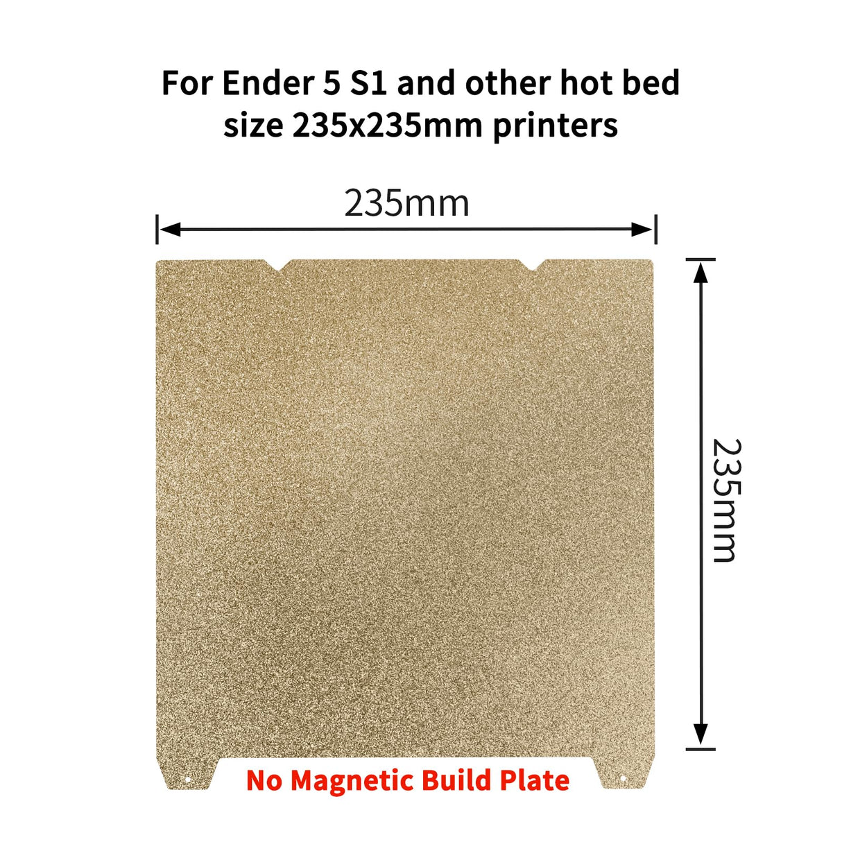 IdeaFormer-3D Double Sided Textured PEI Sheet 235x235mm, Flexible PEI Spring Steel (No Magnetic Build Plate) for Creality K1/Ender 5 S1/Ender 3/Ender 3 Pro/Ender 3 V2/Ender 3 S1 Pro/Ender 3 Neo IdeaFormer-3D