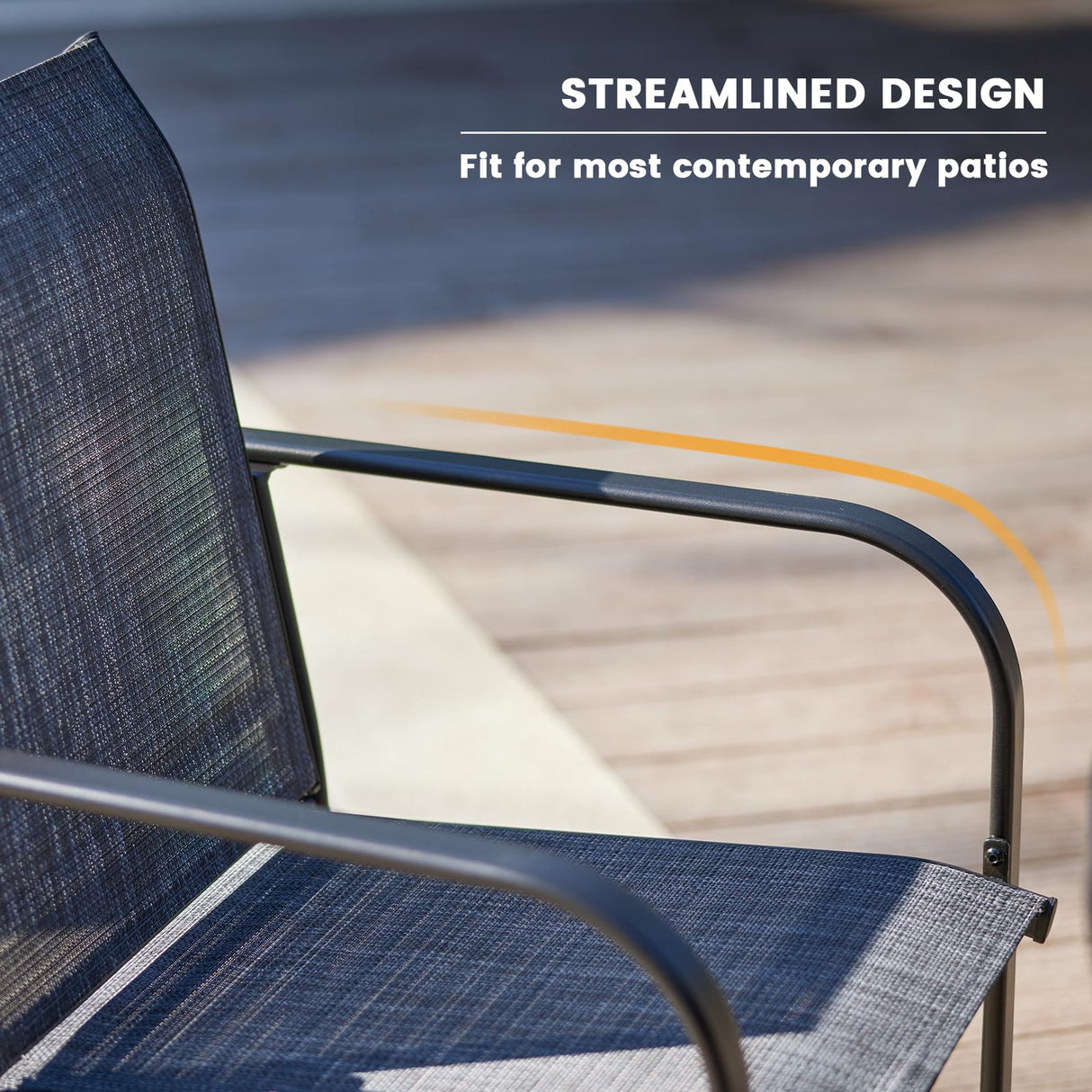 VICLLAX 7 Pieces Patio Dining Set, Patio Furniture Set of 6 Patio Stackable Dining Chairs and Outdoor Rectangular Metal Table with Storage Shelf for Backyard, Grey Chairs and Black Table VICLLAX