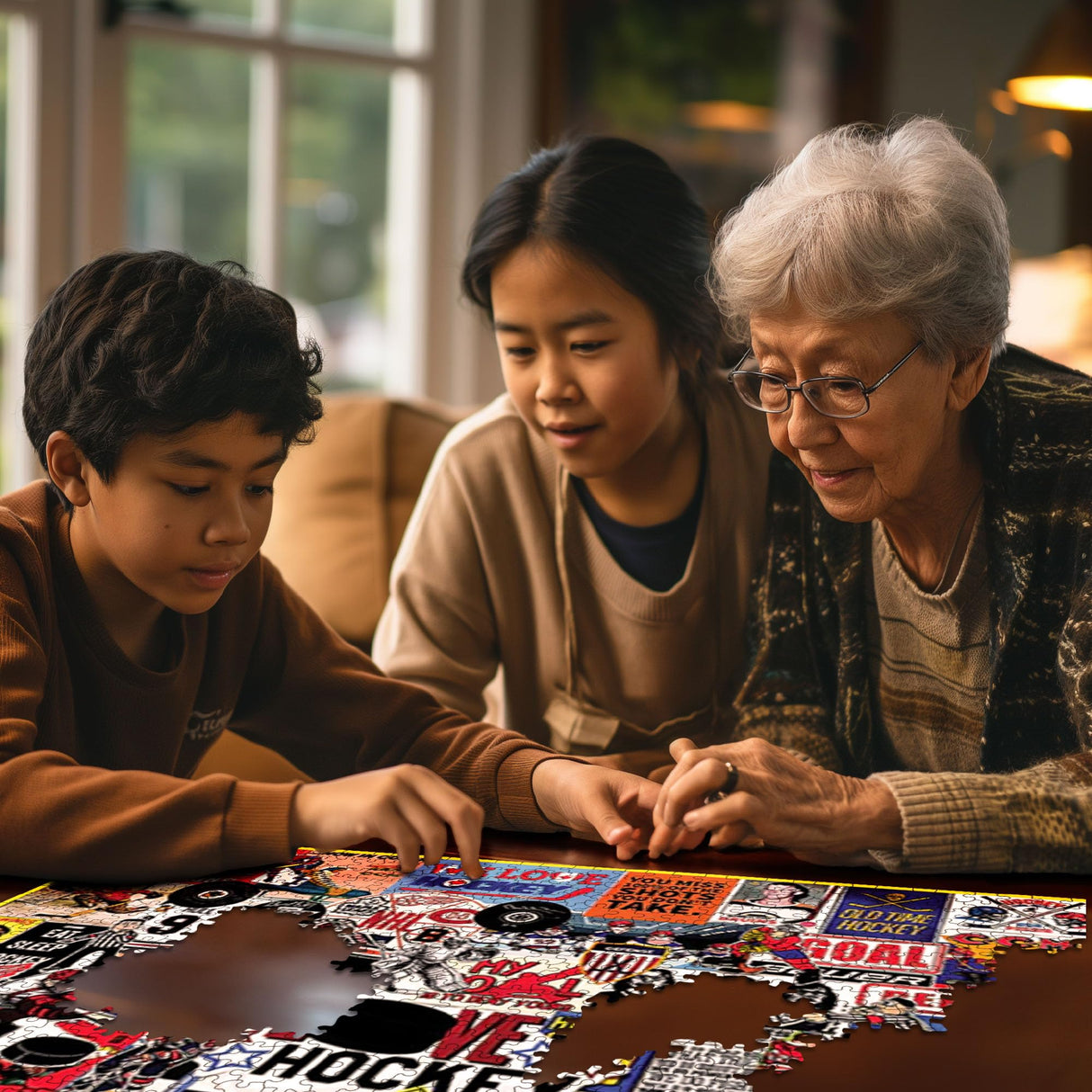 White Mountain - I Love Hockey, 1000 Piece Jigsaw Puzzle, Hockey Puzzle, NHL White Mountain