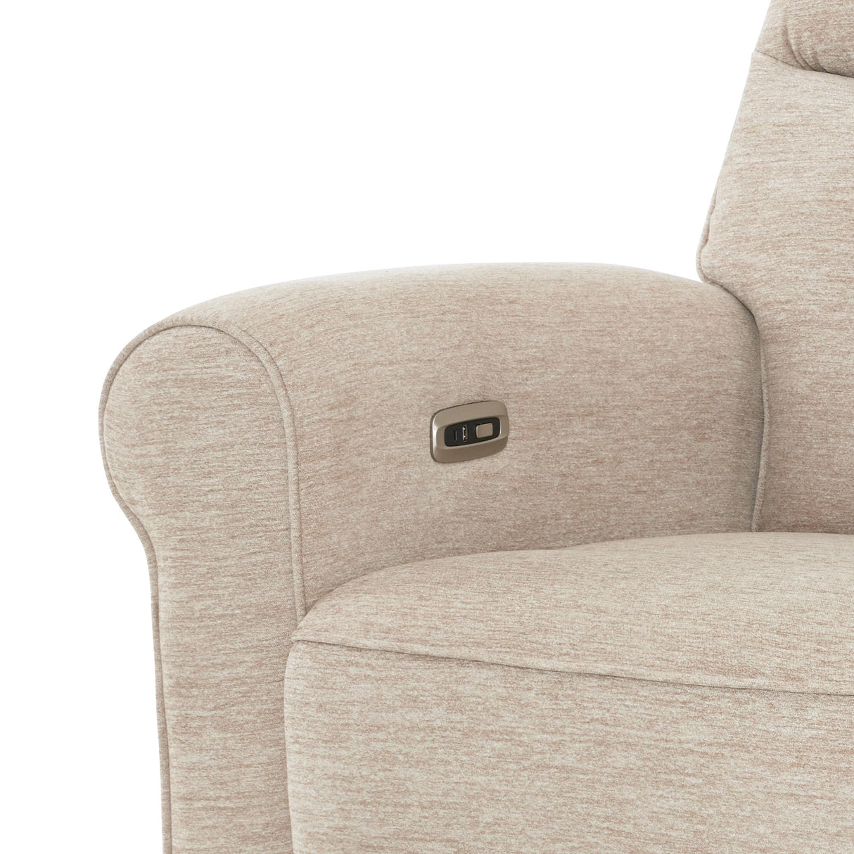 MCombo 87.8" Wall Hugger Power Reclining Sofa with Drop Down Table, 3-Seater Recliner Couch for Small Spaces Living Room RV, USB Ports, Fabric PR635M3 (Beige) MCombo