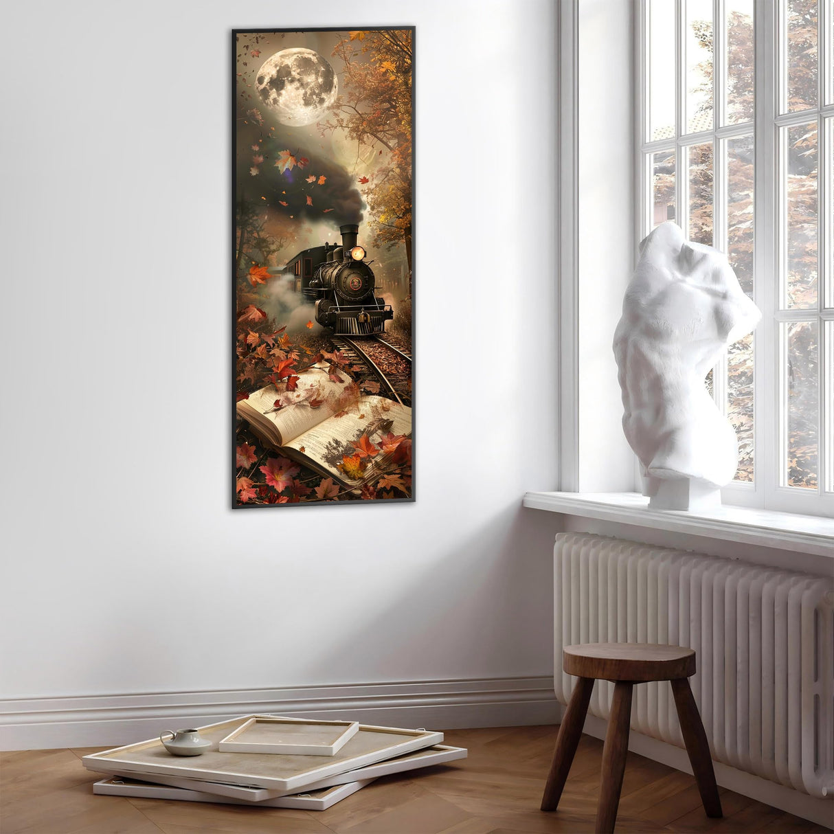 Kaliosy 5D Train Diamond Art Kits for Adults, DIY Large Size Landscapes Diamond Painting Full Round Drill Crystal Art - Craft Cross Stitch Embroidery for Home Wall & Office Decor 11.81x31.5 inch Kaliosy