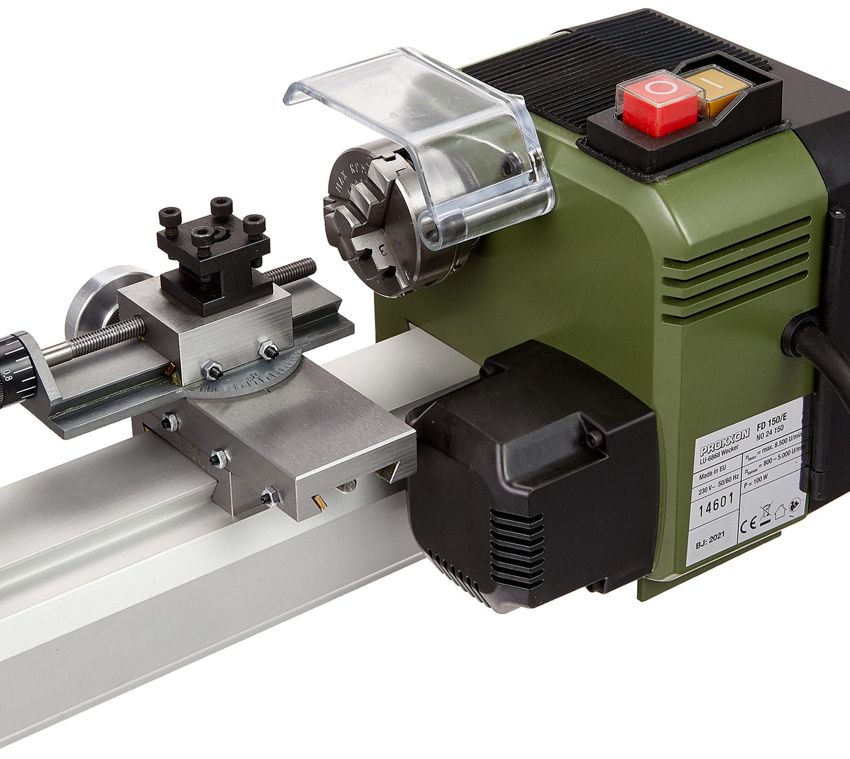 Proxxon Fine Lathe FD 150/E, Precise Lathe with 2-Stage Belt Drive, Speed Control, Spindle Speeds up to 5,000/min, Item No. 24150 Proxxon