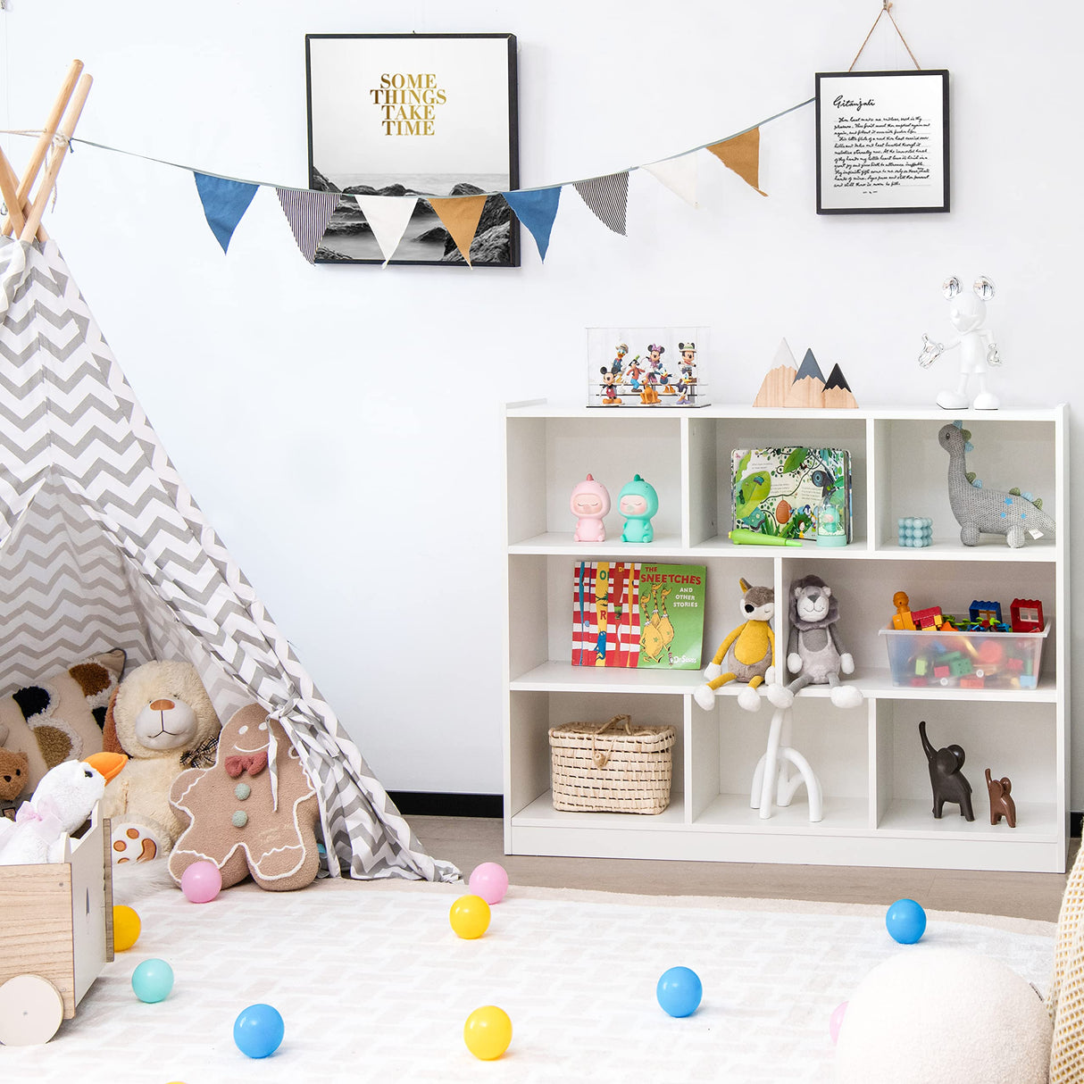 Tangkula 8-Cube 3-Tier Open Storage Bookcase in White - Modern Multipurpose Display for Home and Office Tangkula