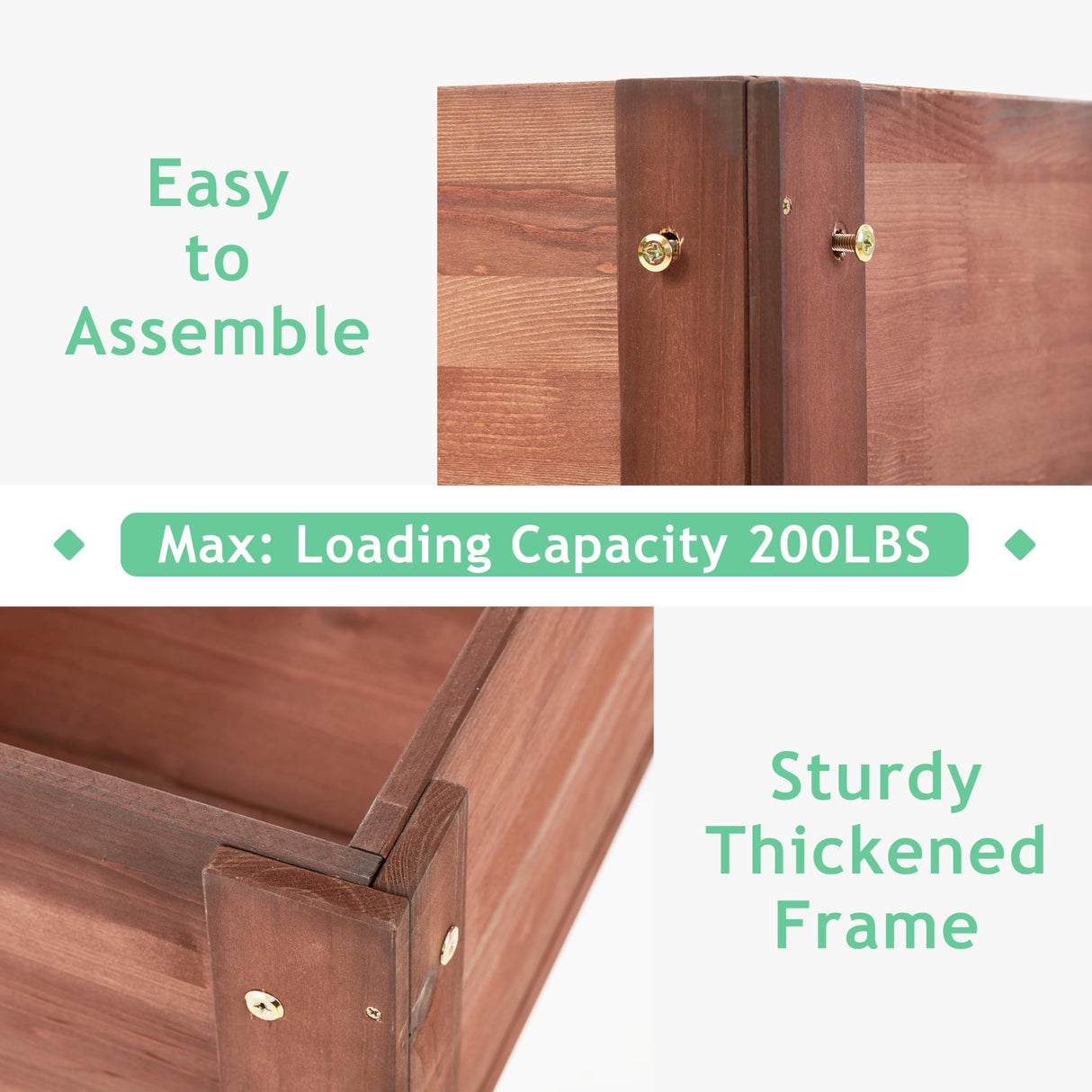 31x31x16 inch Raised Garden Bed with Legs, Elevated Wooden Planter Box for Outdoor Plants Flowers Fruits Vegetable Herb Growing Mederla