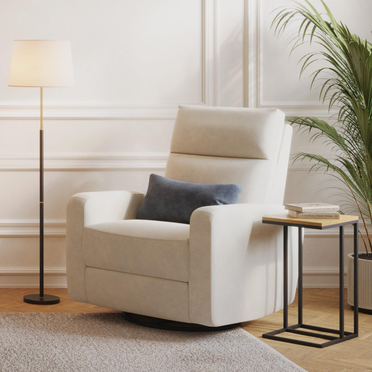 Nurture& The Glider Plus - Premium Nursery Power Recliner | Swivel Chair with Adjustable Head Support and Adjustable Lumbar Support | Built-in USB - The Ultimate Comfort for Nursing, Relaxing (Ivory) Nurture&