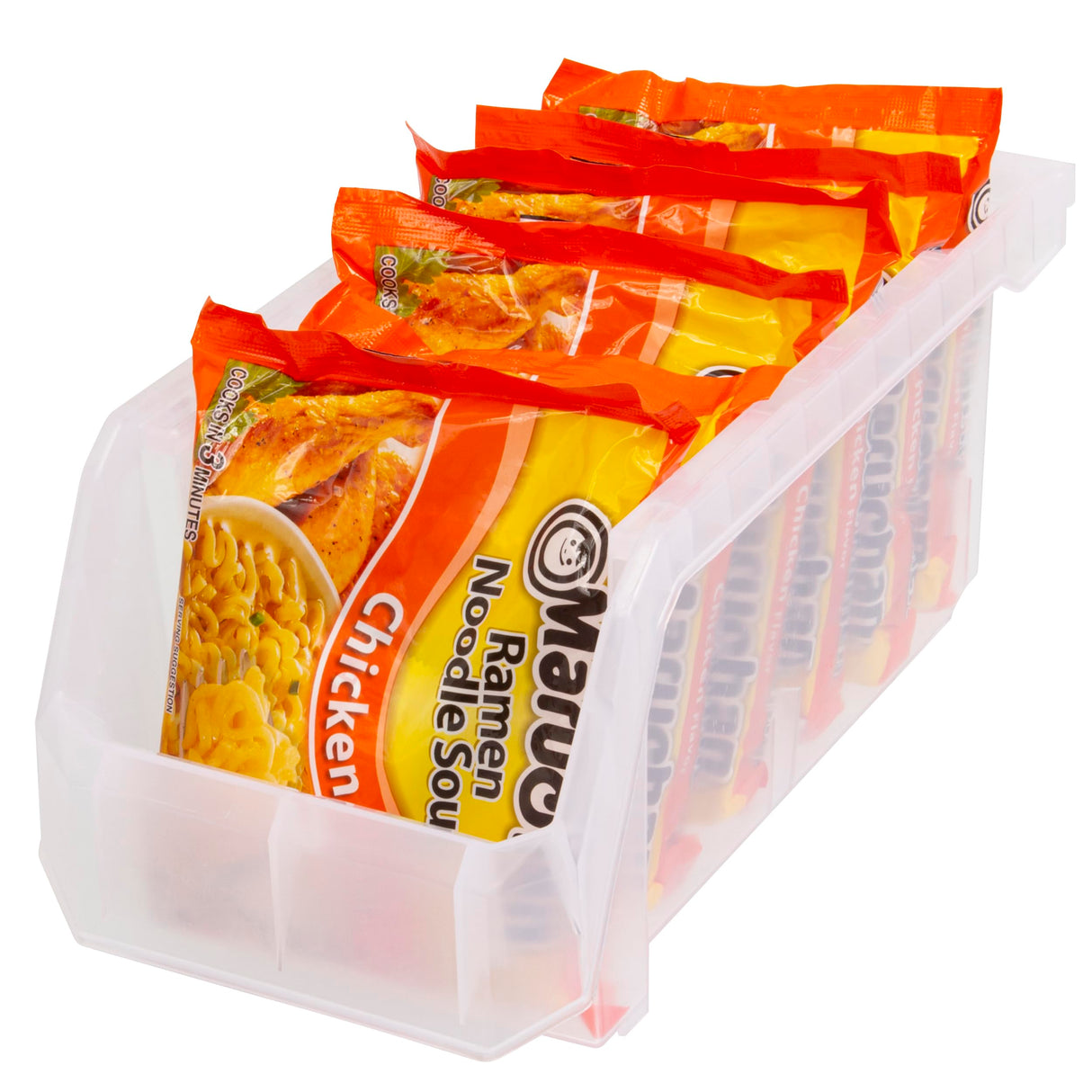 ReadySpace Plastic Containers for Organizing and Storage Bins for Closet, Kitchen, Office, Garage or Pantry Organization, Stackable Bins, Medium (11" x 5" x 5.5"), 8-Pack, Clear ReadySpace