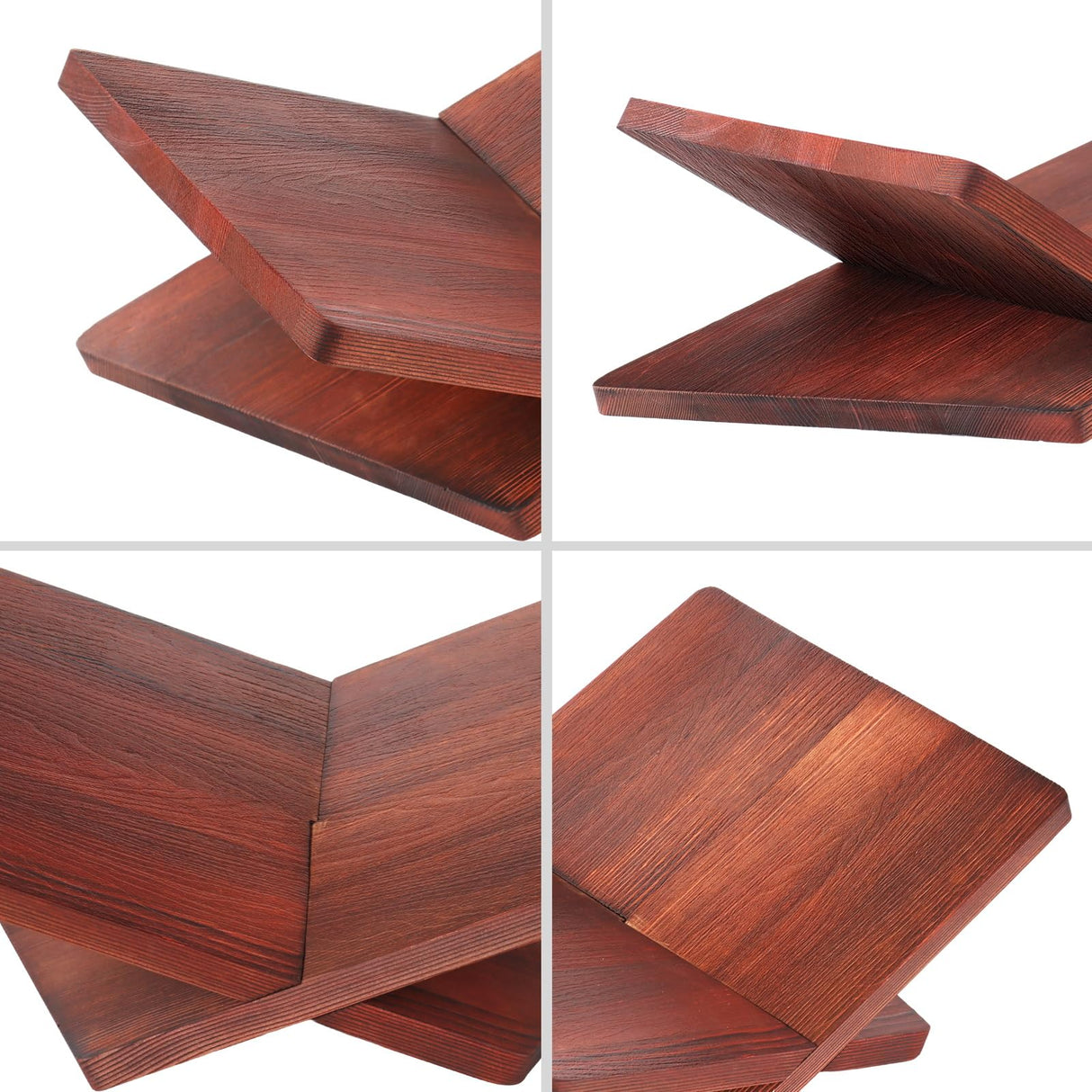 Wood Book Stand for Reading - 15° Angle Book Display Stand for Cookbooks, Textbooks, Sheet Music & Tablets, Magazines (Redwood) Onzsiefa