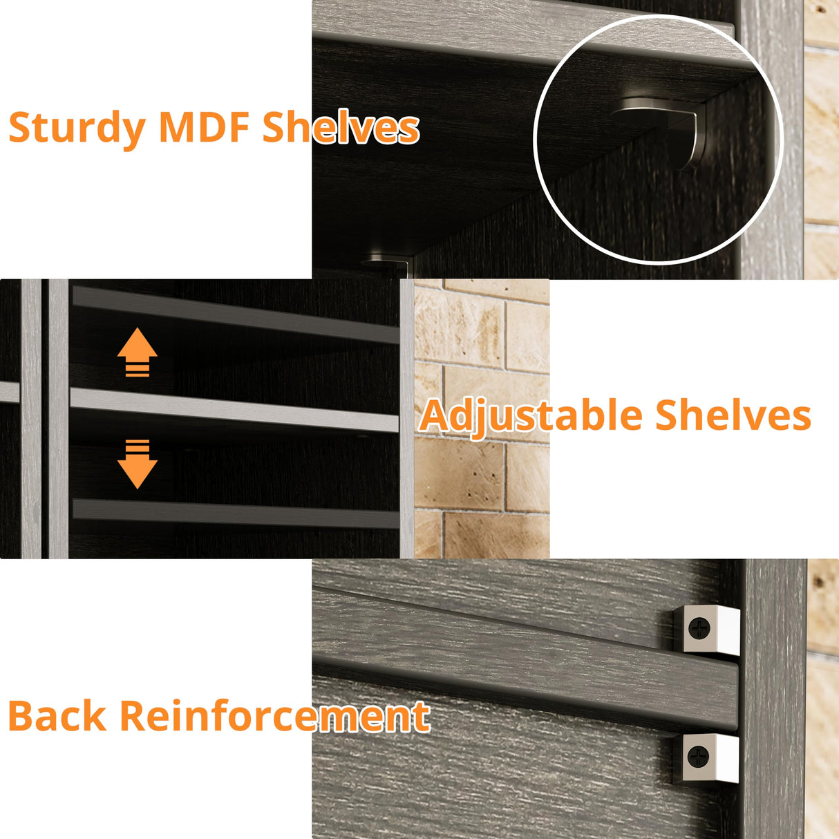 IRONCK Tall Narrow Bookshelf 8 Tiers, Compact Corner Bookcase, Easy to Match for Living Room, Office, Study, Bedroom IRONCK