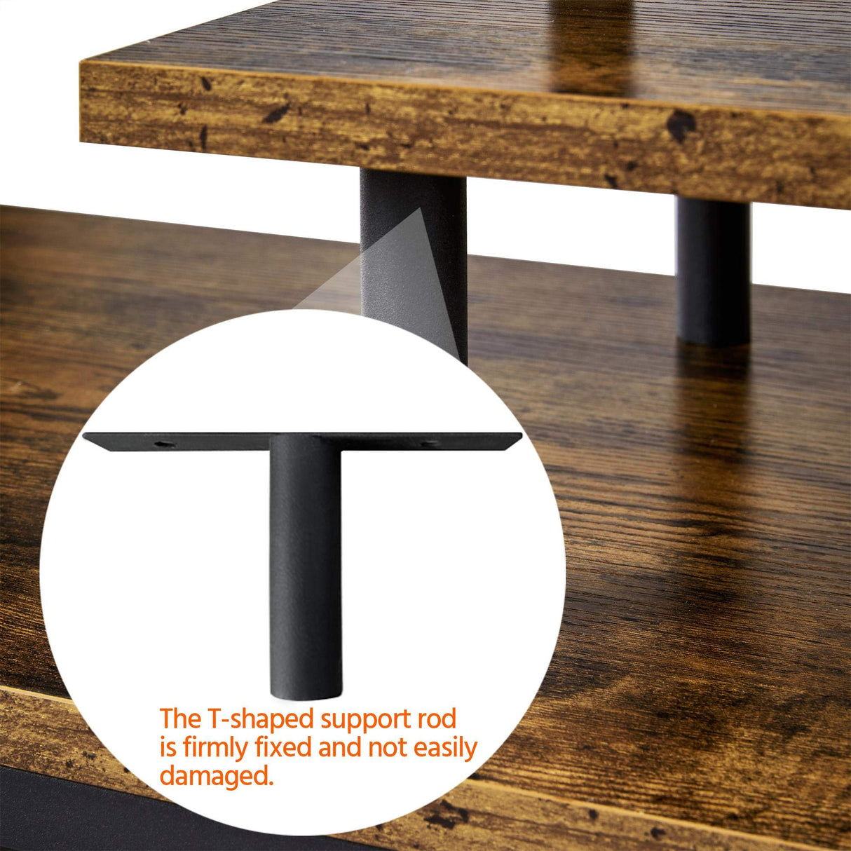 Yaheetech TV Stand for 50 inch TV, Industrial Wood TV Entertainment Center with Storage Shelves, Small TV Stand Unit for Bedroom, Living Room, Rustic Brown Yaheetech