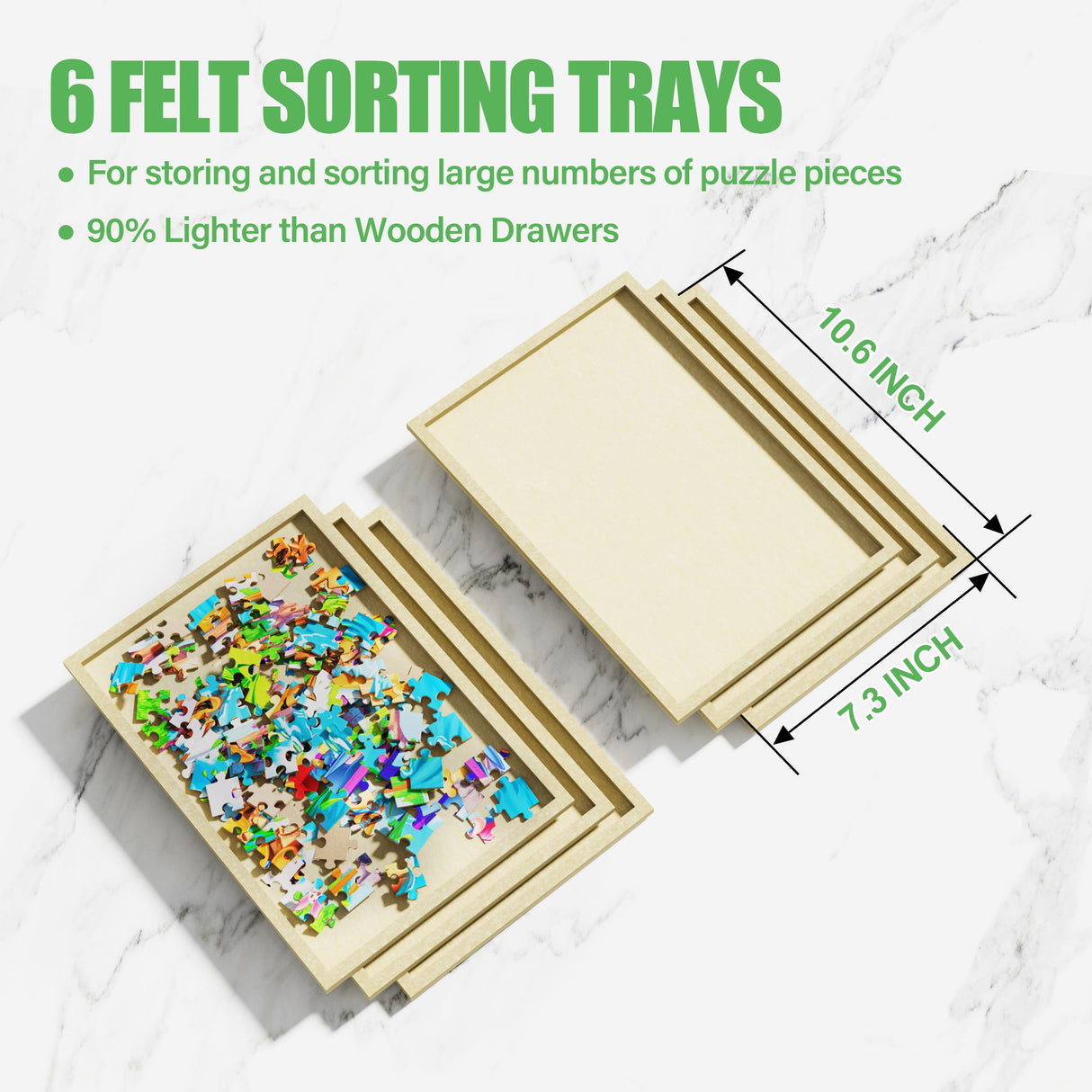 CODACE Puzzle Table with Drawers - 1500 Pieces Jigsaw Puzzle Tables for Adults, Tilting Puzzles Board with Cover, Puzzles Table with Storage and Adjustable Height Legs,Present for Puzzles Enthusiast CODACE