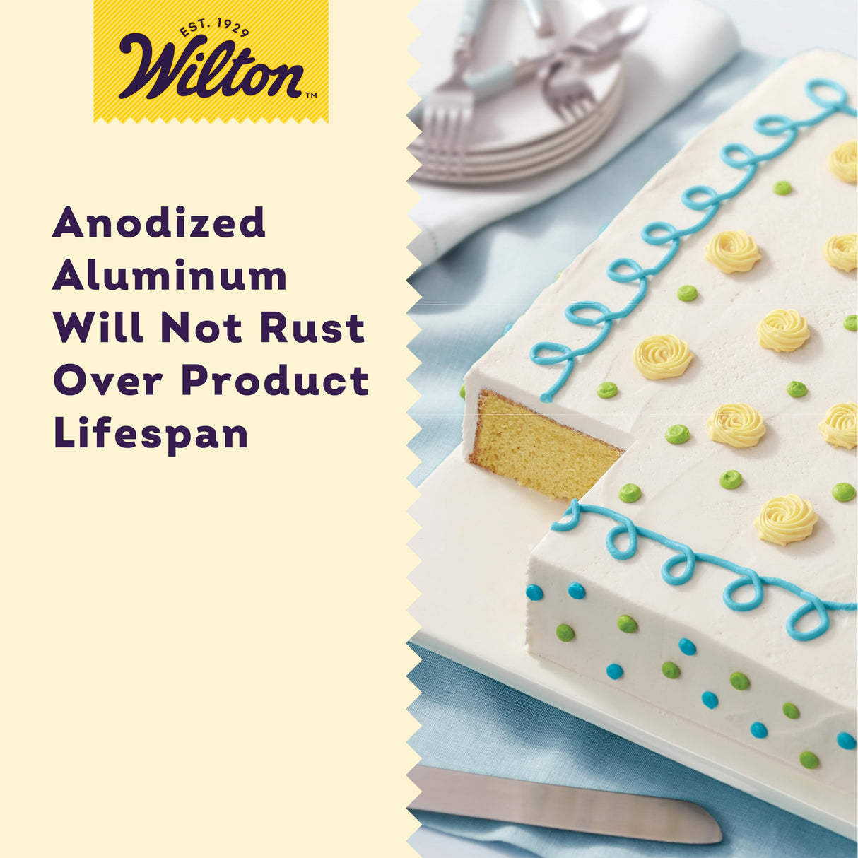 Wilton Performance Pans Medium Sheet Cake Pan, 11 x 15-Inch Cookie Sheet, Aluminum Wilton