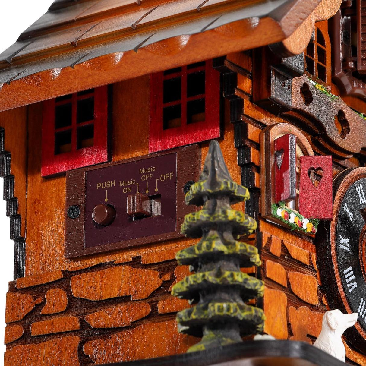 Kintrot Cuckoo Clock Traditional Black Forest Clock Antique Wooden Pendulum Quartz Wall Clock Kintrot