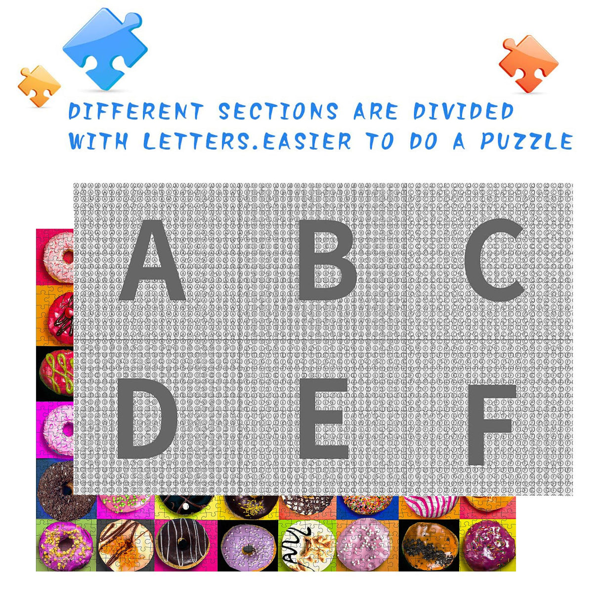 Nattork Jigsaw Puzzles 100 Pieces for Kids Youth Puzzle Beginner (Donuts) Pieces Fit Together Perfectly Nattork