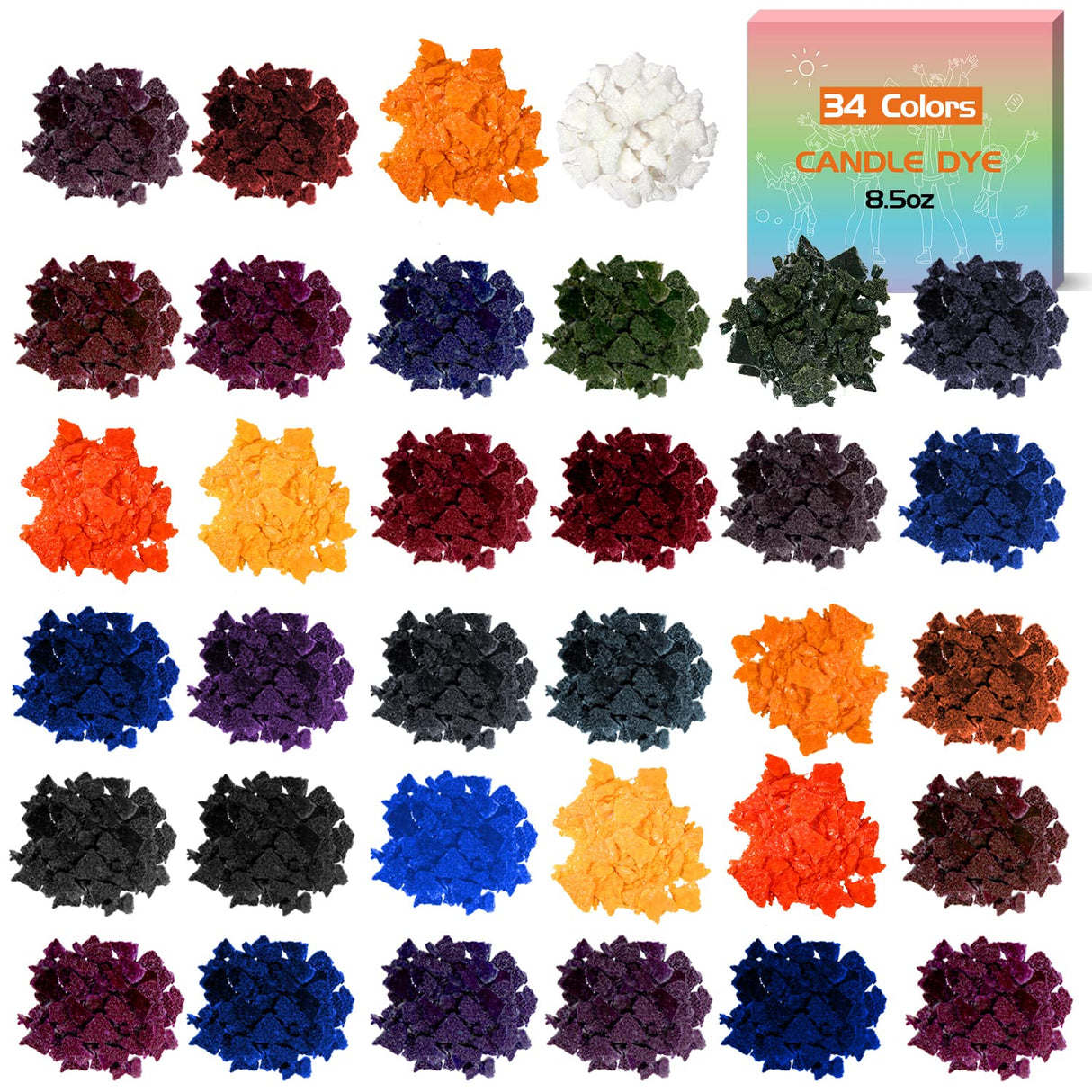 YRYM HT Candle Color Dye for Soy Wax, Safe and Natural- 34 Popular Colors for Candle Making - 8.5oz YRYM HT
