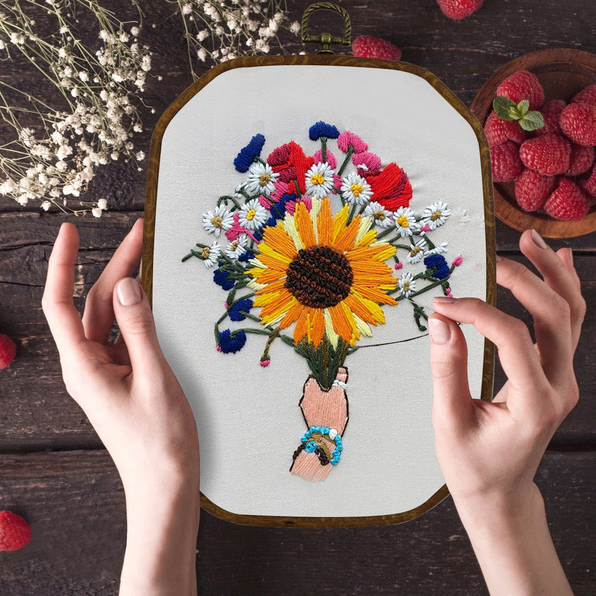 Resin Decorative Embroidery Hoop - 3 Pieces 10*7 inch Cross Stitch Hoops Set, Resin Embroidery Frame for Display Sewing Craft Hanging Ornament guofa