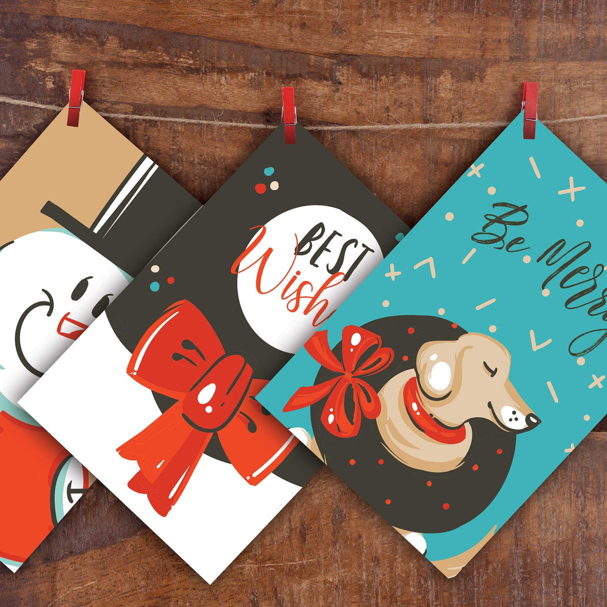 Better Office Products Christmas Holiday Greeting Card Set, 100 Pack, 4 x 6 Inch, 12 Assorted Custom Illustrative Designs, Blank Inside, Complete with Envelopes, 100 Christmas Cards Set Better Office Products