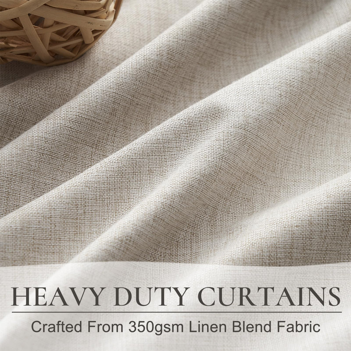 QJmydeco Primitive Curtain 108 Inch Long 2 Panels Burg,Pinch Pleated Cream Linen Blended 9 ft Floor Length to Ceiling Traverse Curtains for Living Room Extra Wide Blackout Drapes Sun Blocking Window QJmydeco