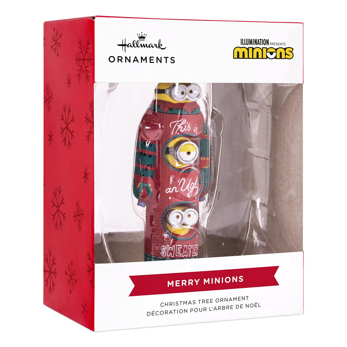 Hallmark Minions: The Rise of Gru, Bob, Kevin, and Stuart The Minions in Ugly Christmas Sweater Christmas Ornament Hallmark