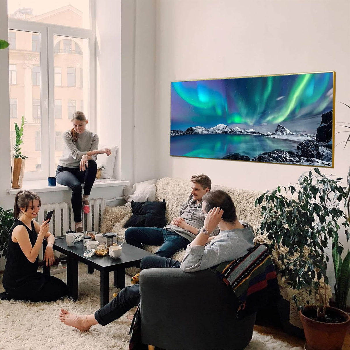 OFRKE Diamond Painting Kits for Adults,Large Aurora Diamond Art Painting for Beginners, Diamond Round 5D Full Drill Paint with Diamonds Pictures Gem Art Painting Kits DIY Crafts Kits 28X16in OFRKE