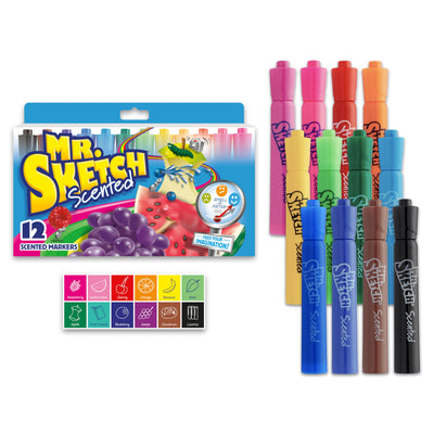 Mr. Sketch Scented Markers Chisel Tip Marker Assorted Colors 12 Count