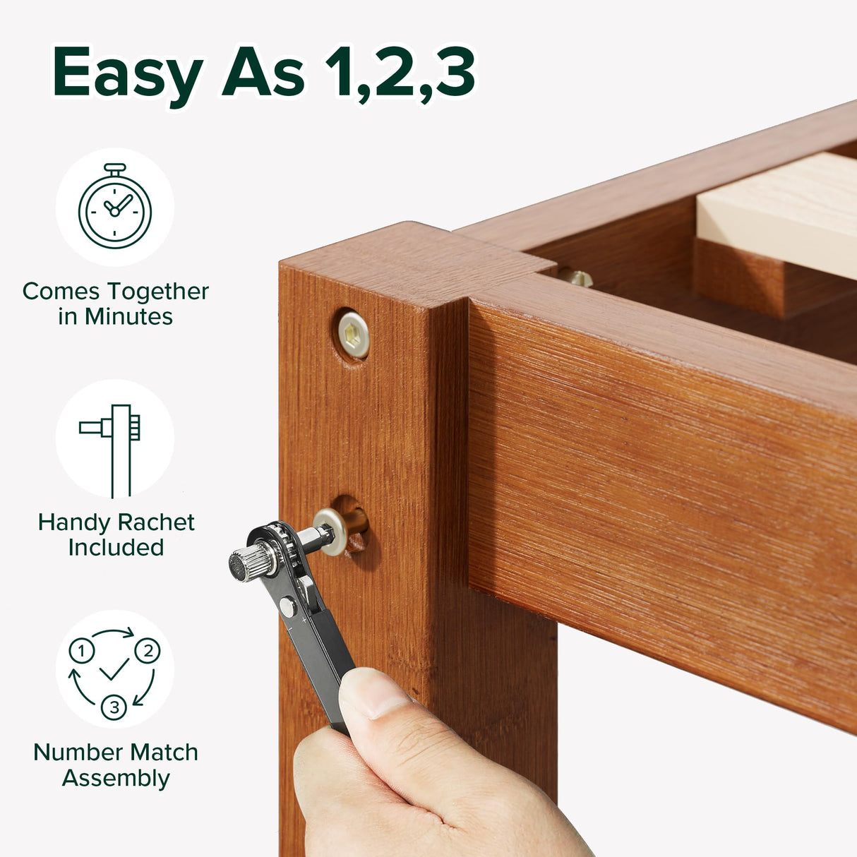 ZINUS Leah Bamboo Platform Bed Frame with Headboard, No Box Spring Needed, Wood Slat Support, Easy Assembly, Twin ZINUS