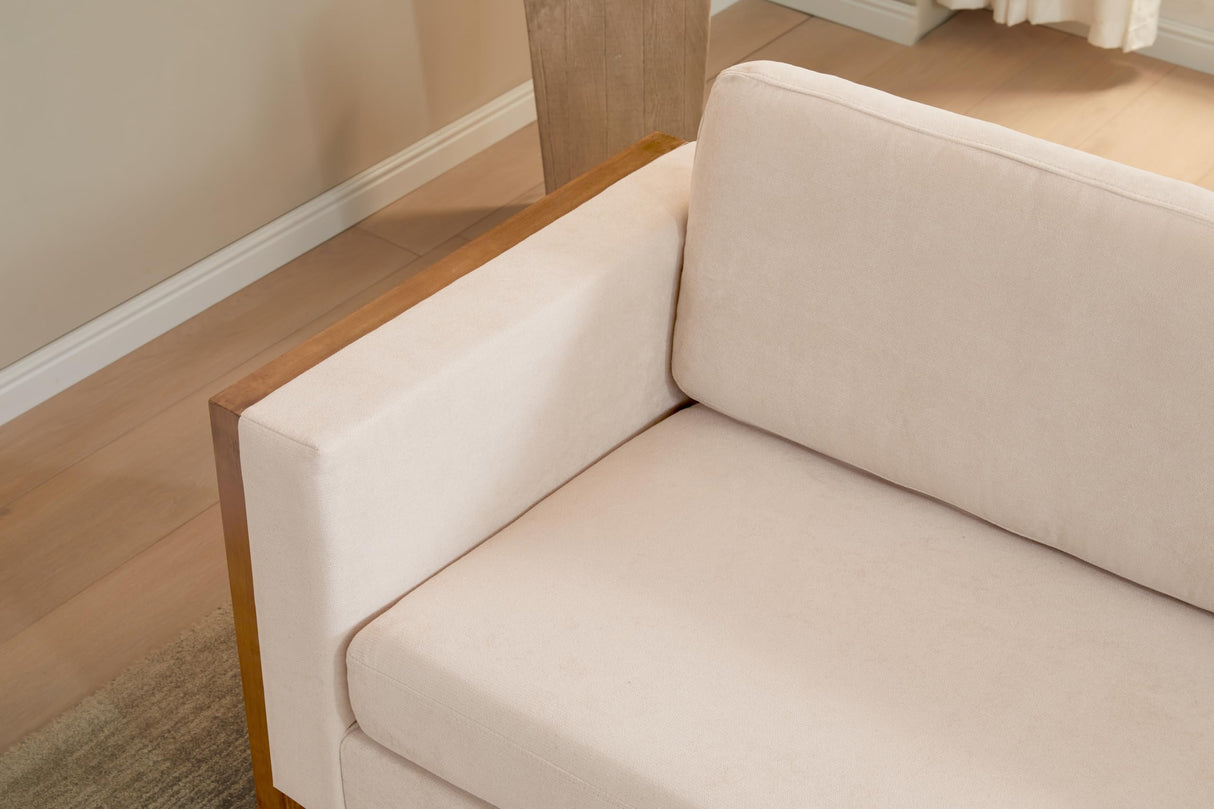 Christopher Knight Home Bricez 79" Sofa Couch, Cozy Upholstered 3-Seater Sofa, Oversized Loveseat, Comfy Fabric Couches for Living Room and Office, Modern Couch and Sofa, Wooden Frame, Taupe Beige Christopher Knight Home