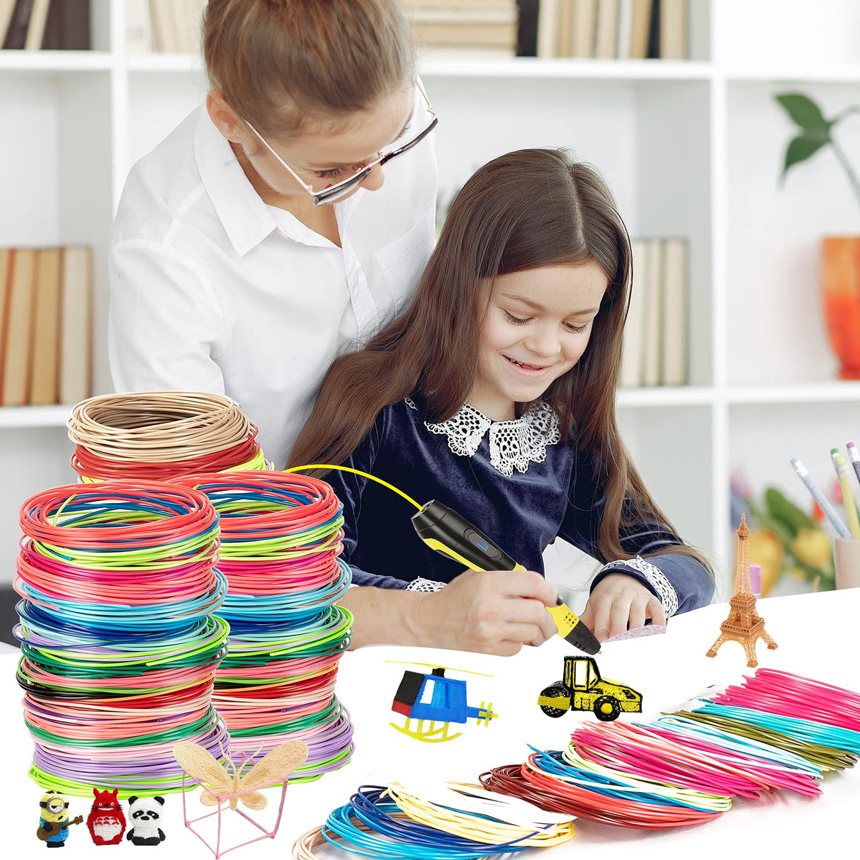 Yungden 1.75mm 3D Pen Filament Refills, 30 Colors 3D Pen Colors, Each Color 10 Feet, Total 300 Feet, Compatible with MYNT3D and SCRIB3D 3D Pens, Not Used for 3Doodler Pen (3D Pen Not Included) Yungden