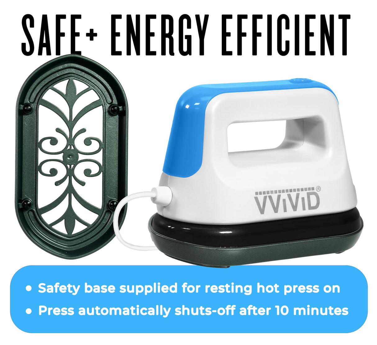 VViViD Compact Heat Press Machine for HTV Projects, DIY T-Shirts, Clothes, Portable, Lightweight VViViD