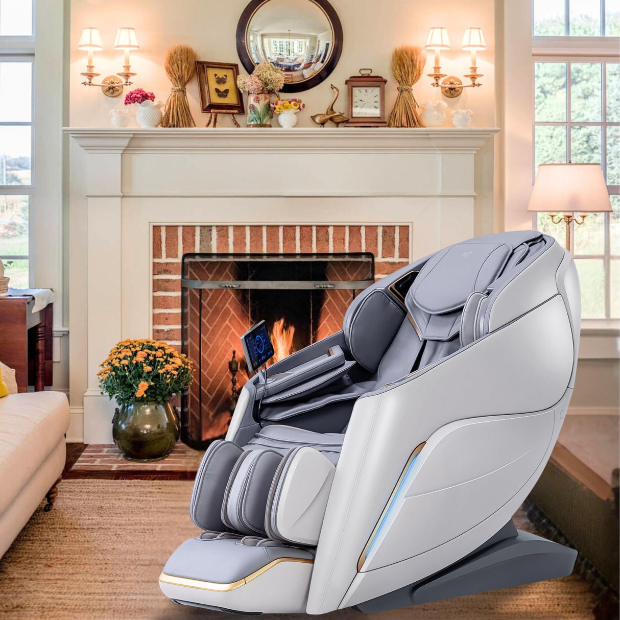 Alfine A710 Pro 4D Massage Chair iRest System, Full Body Zero Gravity Recliner with SL Track, 20 Modes, Yoga Stretching, Health Detection, APP & AI Voice Control and Auto Extendable Footrest (Beige) Alfine