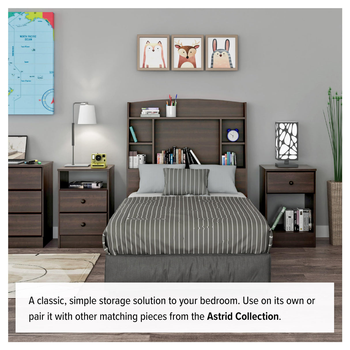 Prepac Astrid Simplistic 4-Drawer Dresser for Bedroom, Functional Bedroom Dresser Chest of Drawers 18.25" D x 30" W x 34" H, Espresso, EDBR-0401-1 Prepac