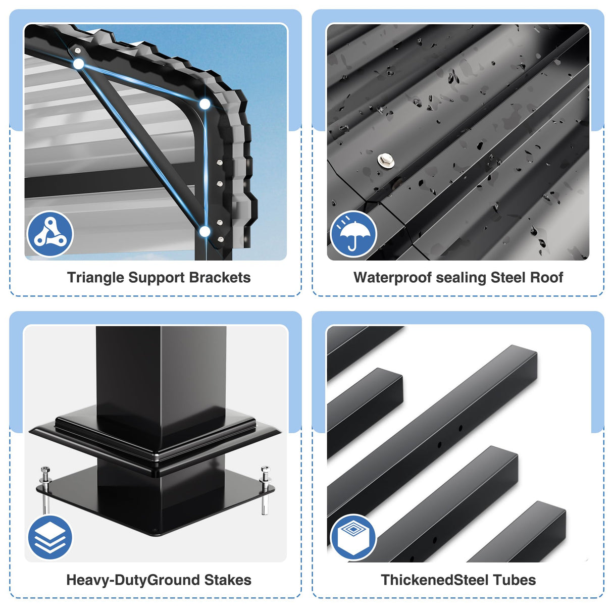 AirWire 20x40 FT Metal Carport Canopy Heavy Duty with Reinforced Base and Galvanized Steel Roof & Frame, Garage Shelter for Cars, Boats and Trucks AirWire