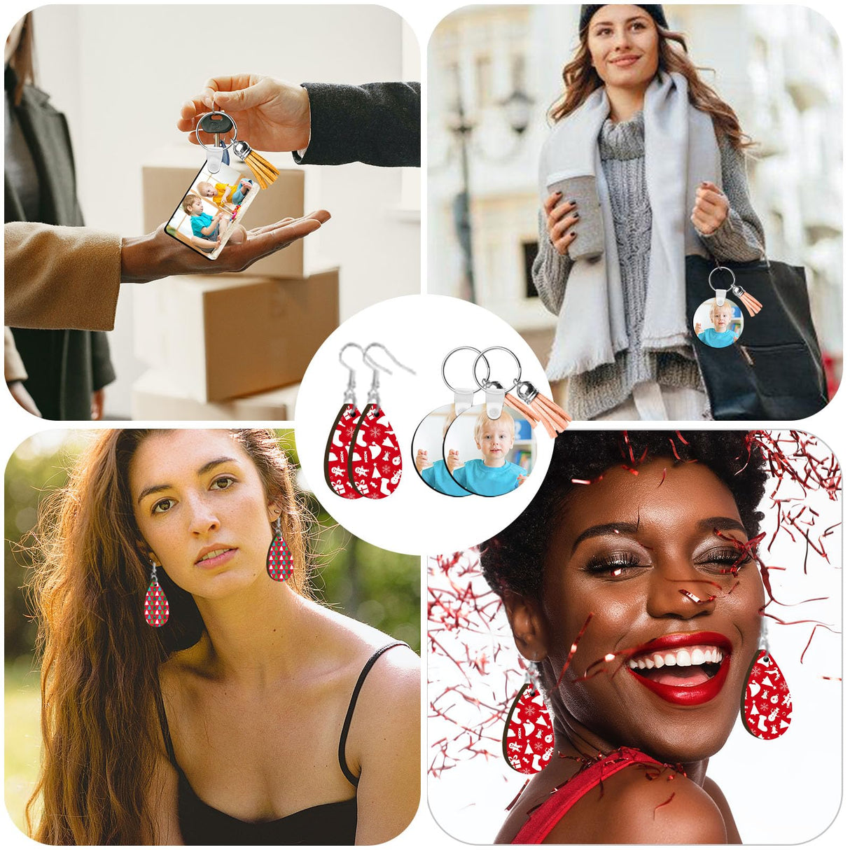 Deekypol 99Pcs Sublimation Blanks Products, Sublimation Starter Kits Including Blank Fridge Magnet, Garden Flag, Keychain Earring Mouse Pad Blank Sublimation Kits for Beginners Heat Transfer Craft Deekypol