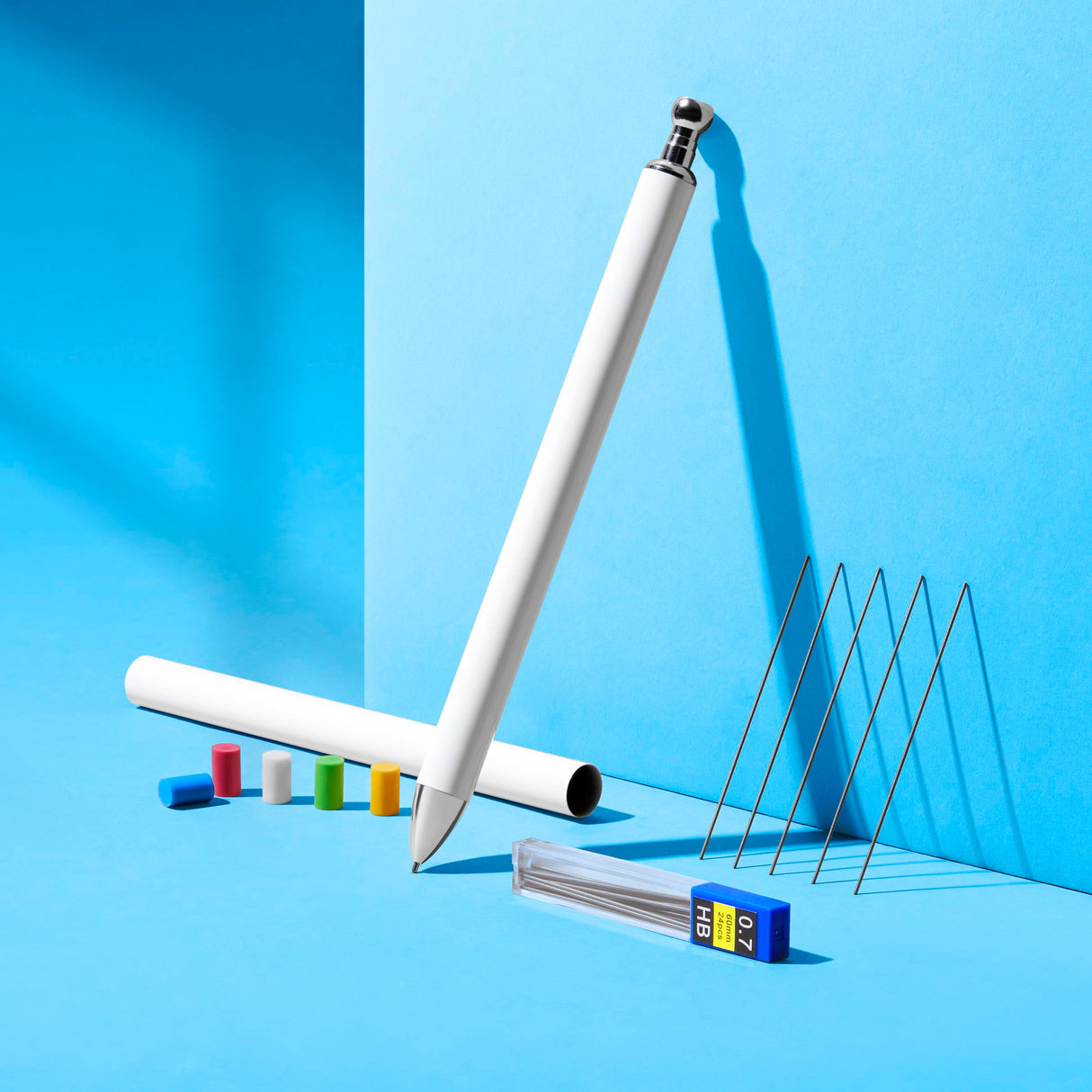 makerflo 12 Pieces Sublimation Mechanical Pencils With Erasers, 0.7MM Lead Refills, and Removable Chamber For Students, Drawing Writing Sketching Smudge Free makerflo