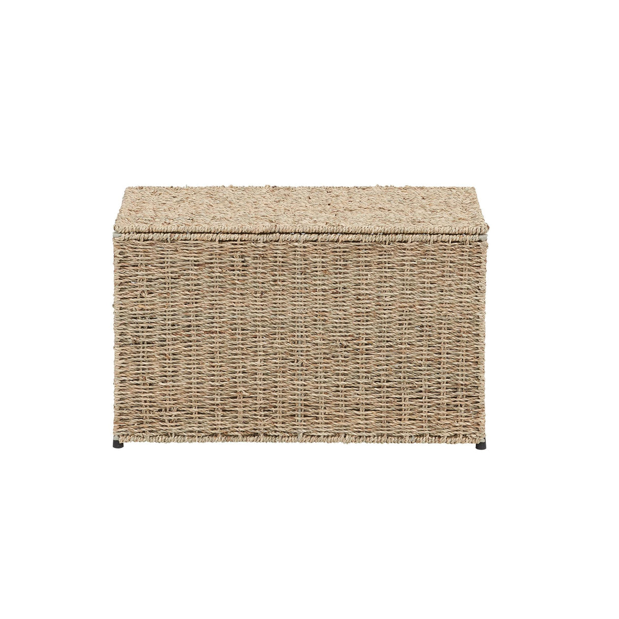 Household Essentials Small |Light Brown ML-5660 Decorative Wicker Chest with Lid for Storage and Organization Household Essentials