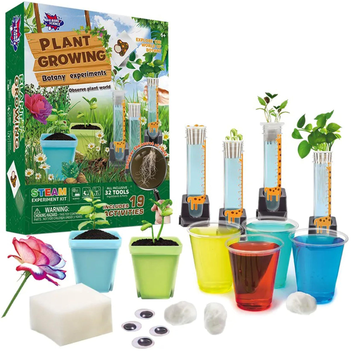 STEM Plant Growing Kit for Kids Ages 8–12 | 19 Hands-On Science Experiments | Learn Transpiration, Hydroponics & More | Grow with Seeds from Your Kitchen | Perfect for School & Home Projects Wellegance Twigs