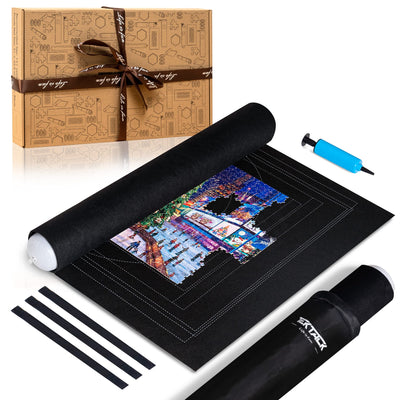 Tektalk Higher-Capacity Design, Jigsaw Puzzle Roll-up Mat with Hand Pump, Auxiliary Line and in Delicate Packaging, for Saving and Storing for 2000, 1500, 1000, 500 Jigsaw Puzzle Pieces