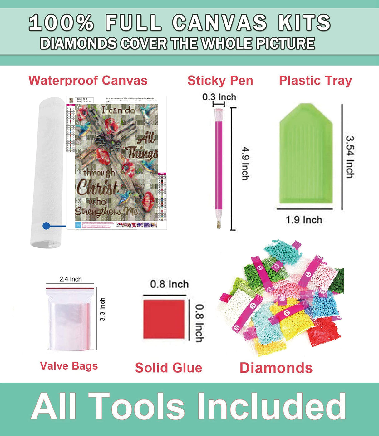 Clendo Christ Diamond Painting Kits for Adults, 5D DIY Full Drill Diamond Dots Paintings with Diamonds Gem Art and Crafts for Adults Home Wall Decor, Crucifix 12x16in Clendo