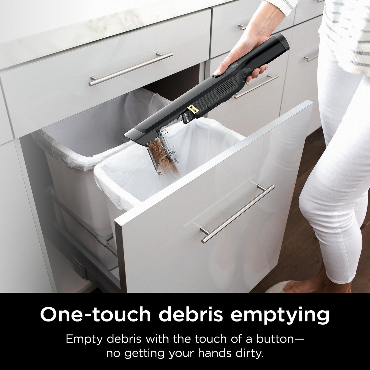 Shark WV201BK WANDVAC Cordless Hand Vac, Lightweight & Portable at 1.4 lbs. with Powerful Suction, Charging Dock, One-Touch Empty for Car & Home,Mattress,Duster Crevice Tool Included,Black(Pack of 1) Shark