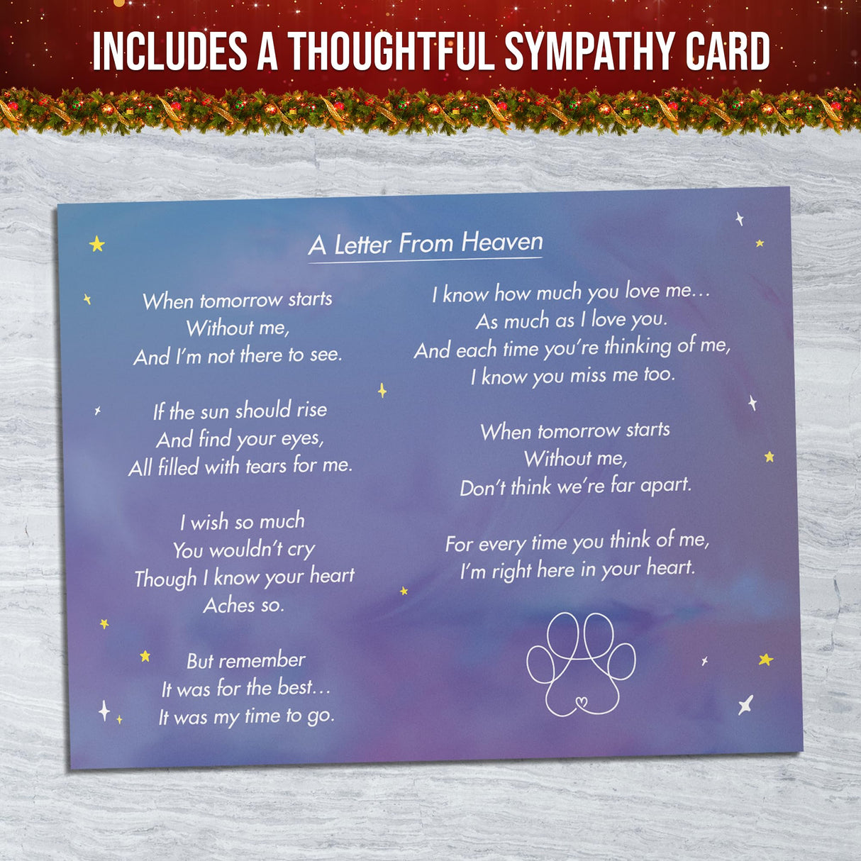 Capti Rainbow Bridge Dog Memorial Gifts, Cat Memorial Gifts - I'll Meet You at The Rainbow Bridge - Pet Loss Gifts, Bereavement, Sympathy Keepsake Dog Mom, Dog Dad for Loss of Pet (Dog and Mom) Capti