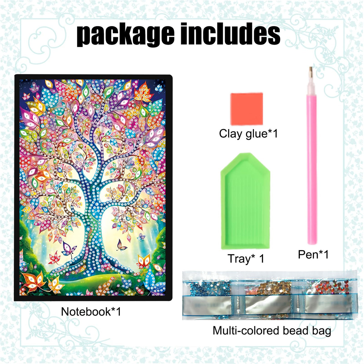 DIY Diamond Painting Notebook Kit, Enchanted World, Special Shaped Diamond Art Notebook Journal Sketchbook for Writing & Drawing Focart