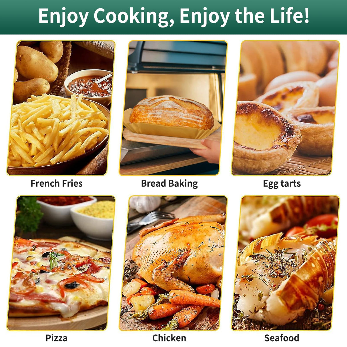 Air Fryer Liners Disposable Paper, 150 PCS Non-stick Parchment Paper, Air Fryer Disposable Liners For 5-8QT Air fryer, Oil-proof 8 Inch Airfryer Paper for Frying, Baking, Roasting Microwave (Square) AOJOYS