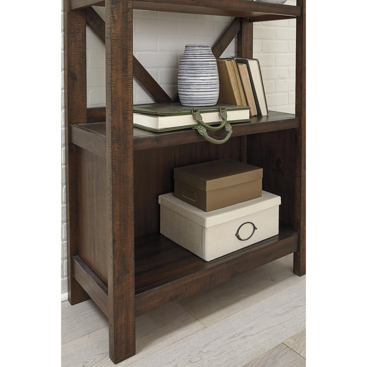 Signature Design by Ashley Baldridge Rustic 78" Bookcase with 4 Shelves, Distressed Brown Signature Design by Ashley