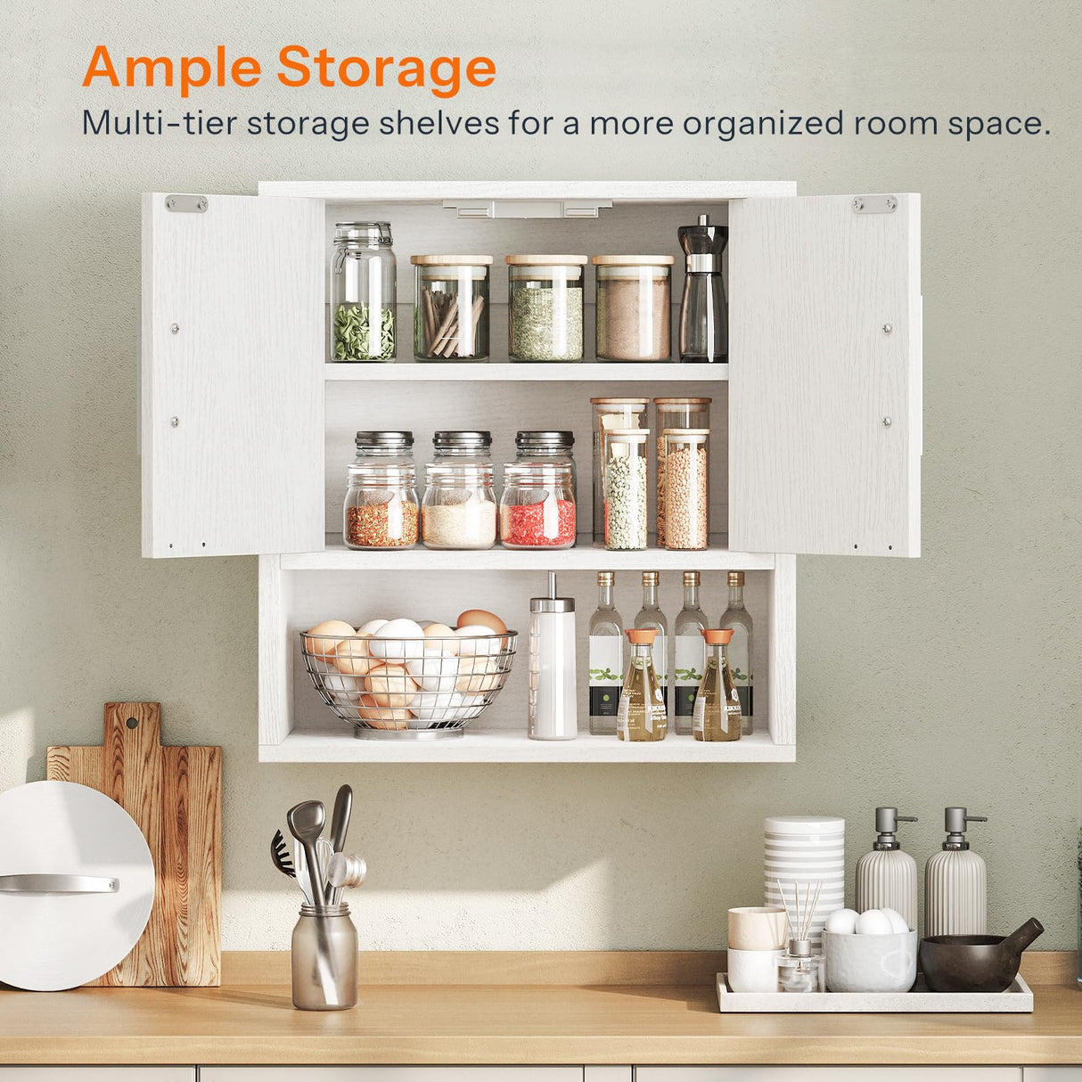 HOOBRO Bathroom Wall Cabinet, Medicine Cabinet, 15 x 7.1 x 16.1Inches, Adjustable Shelf, Over The Toilet Wall Storage Cabinet, for Bathroom, Bedroom, White HOOBRO