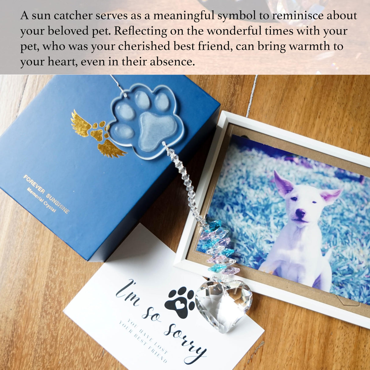 Pet Memorial Suncatcher, Dog Memorial Gifts, Pet Loss, Pet Sympathy, Thoughtful Dogs and Cats Remembrance, Bereavement Gifts ARUN