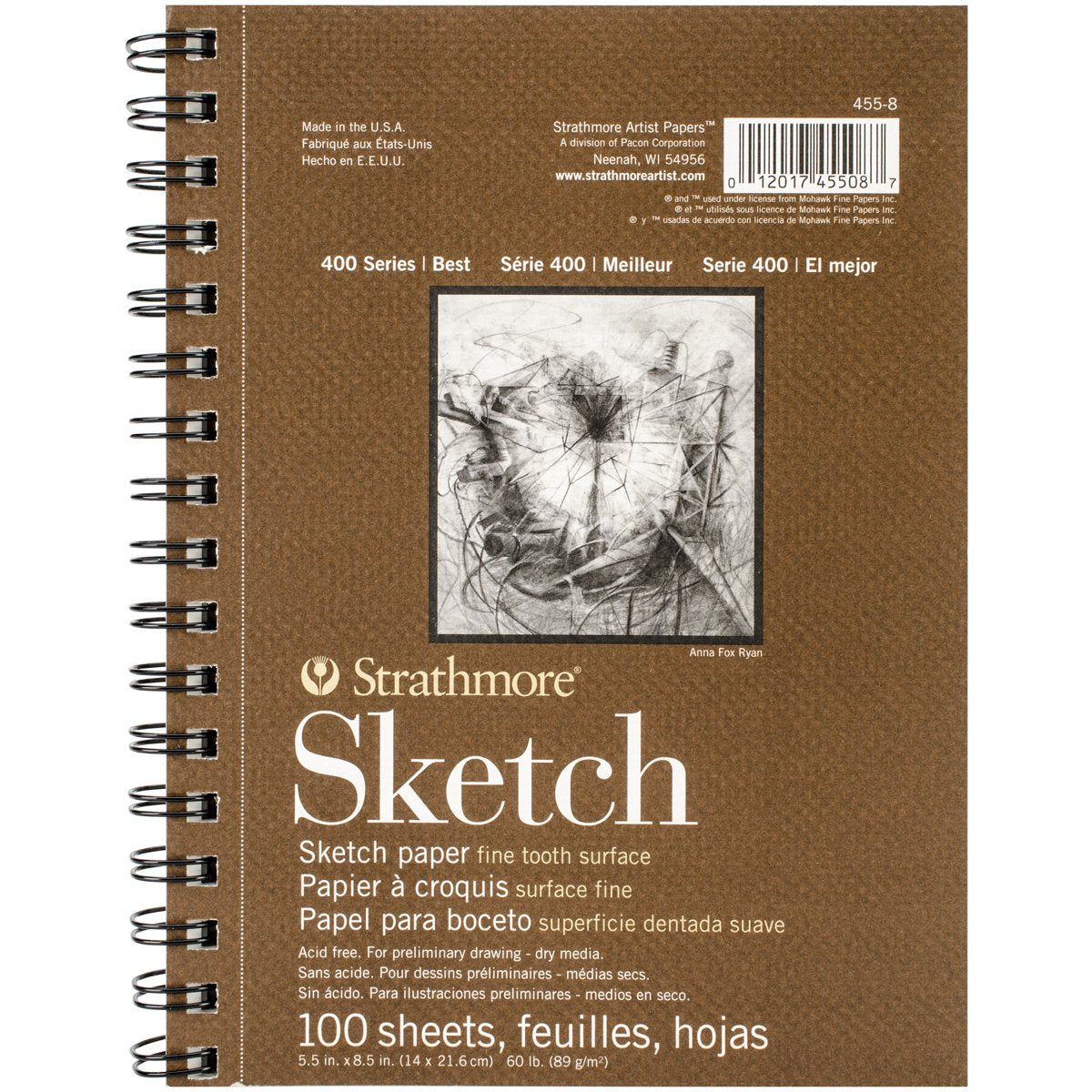 Strathmore 400 Series Sketch Pad, 5.5x8.5 inch, 100 Sheets - Artist Sketchbook for Drawing, Illustration, Art Class Students Strathmore