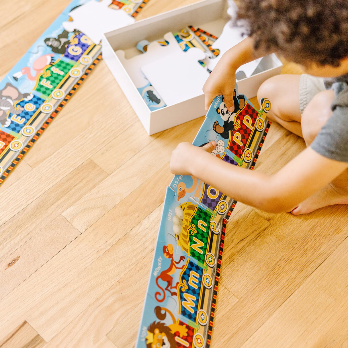 Melissa & Doug Alphabet Express Jumbo Jigsaw Floor Puzzle (27 pcs, 10 feet long) - FSC Certified Melissa & Doug